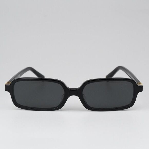 NEW Miu Miu MU11ZSF 16K5S0 Black Dark Grey Rectangle Unisex Sunglasses MU 11ZSF main image 9